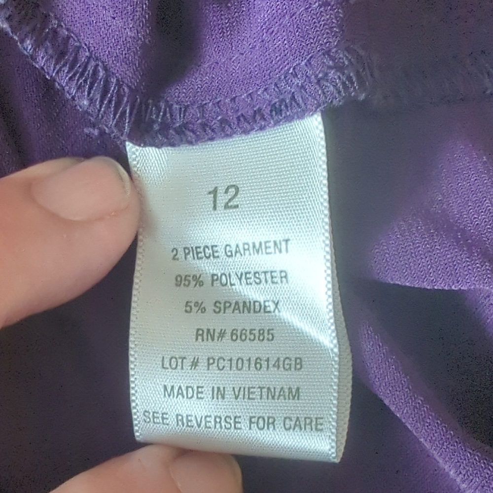 Dressbarn Purple Open Front Cropped Shrug Cardigan Short Sleeve SIZE 12 - Picture 10 of 11